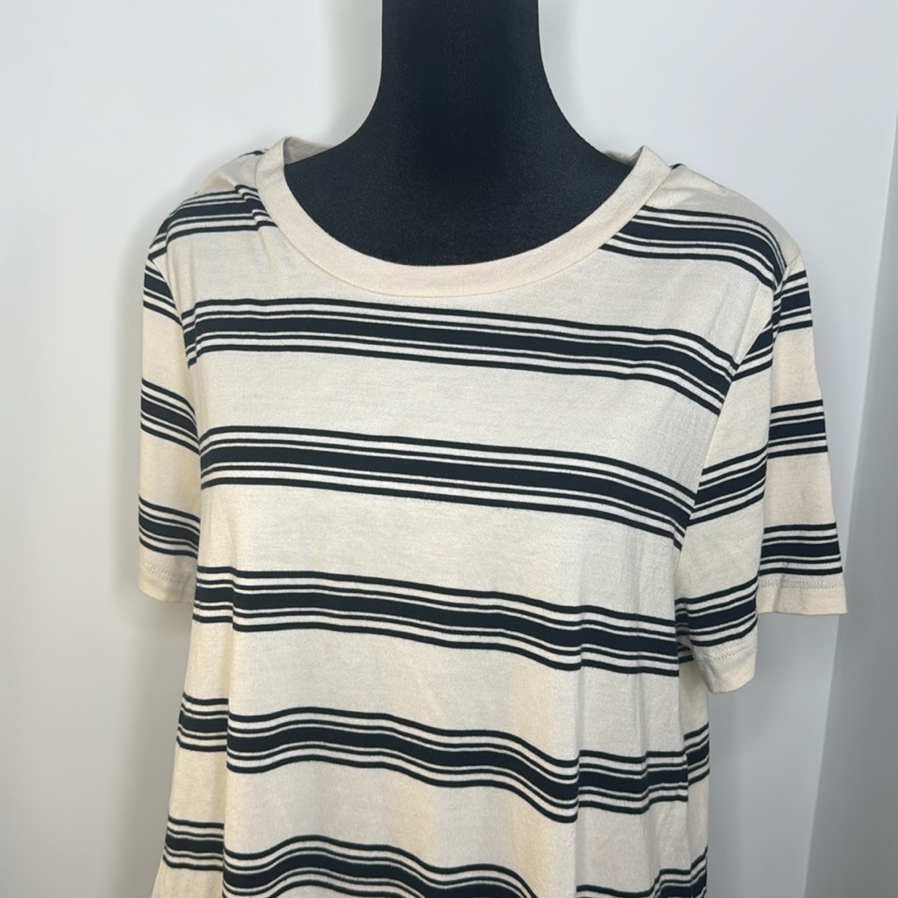 Mossimo Cream &Black Striped T-Shirt Dress Woman’s Size XXL NWT